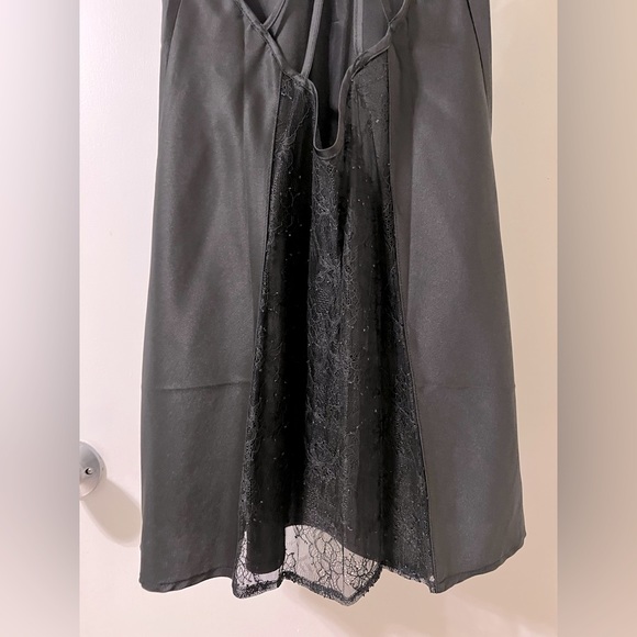 Sexy Lace Slip Dress Set with Robe and Satin Belt in Black size S - Picture 5 of 7